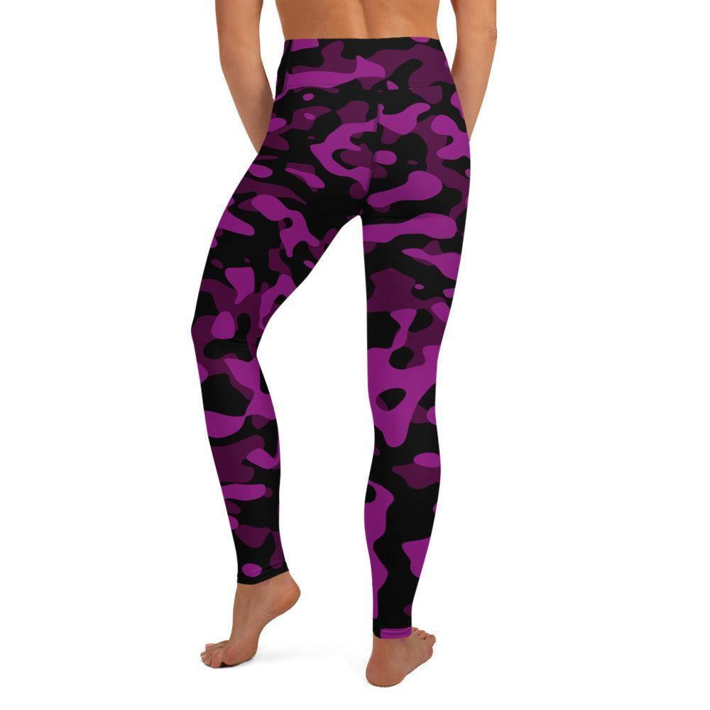 Black Pink Camouflage Damen Yoga Leggings Yoga Leggings JLR Design