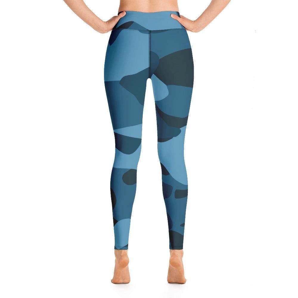 Blau Camouflage Damen Yoga Leggings Yoga Leggings JLR Design