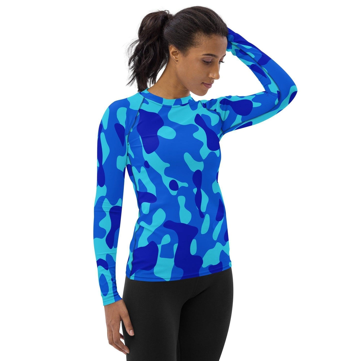 Blue Camouflage Damen Rash Guard Rash Guard JLR Design