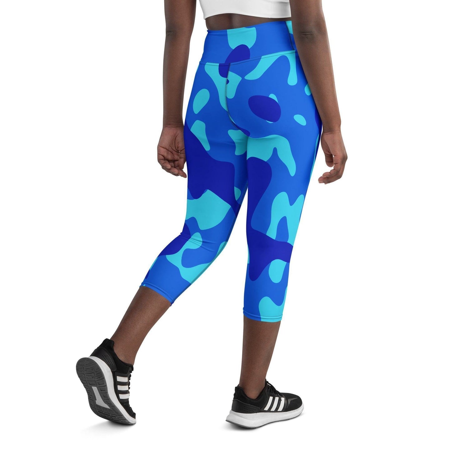Blue Camouflage Damen Yoga Capri Leggings Yoga Capri Leggings JLR Design