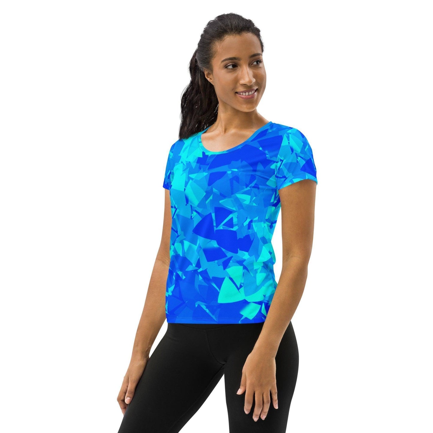 Blue Crystal Sport-T-Shirt für Damen Sport T-Shirt JLR Design