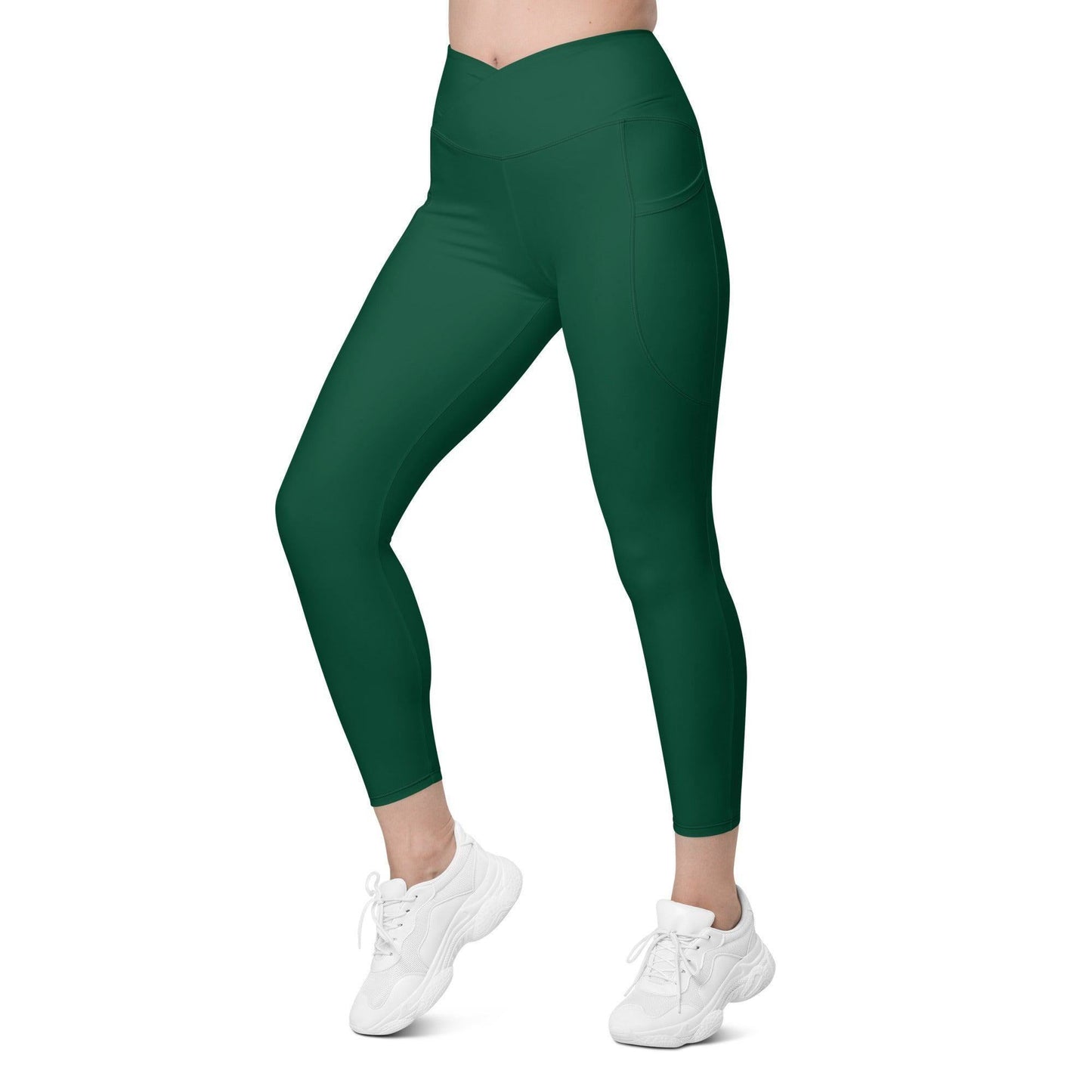 British Racing Green Damen V-Bund Leggings mit Taschen V-Bund Leggings JLR Design