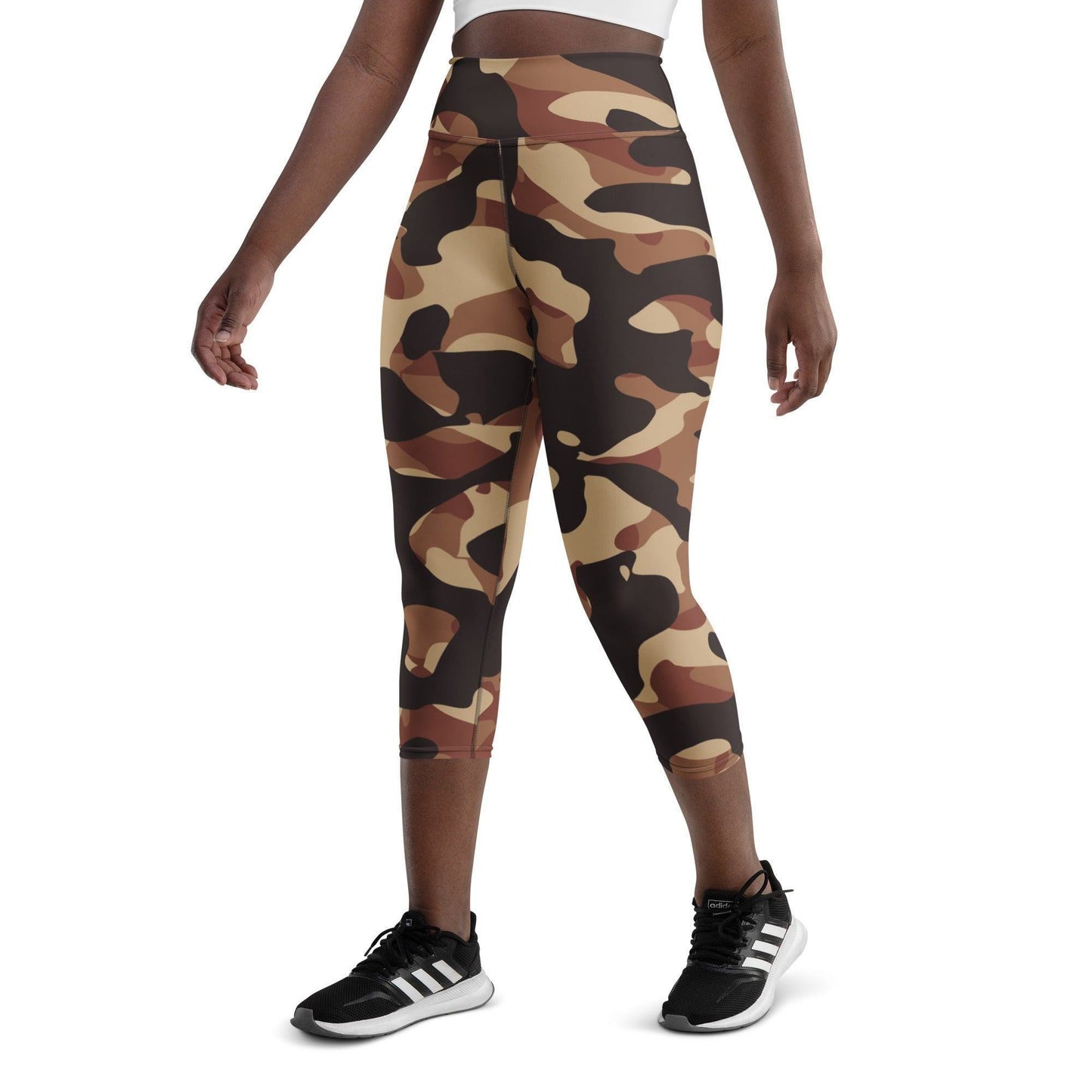 Brown Camouflage Damen Yoga Capri Leggings Yoga Capri Leggings JLR Design