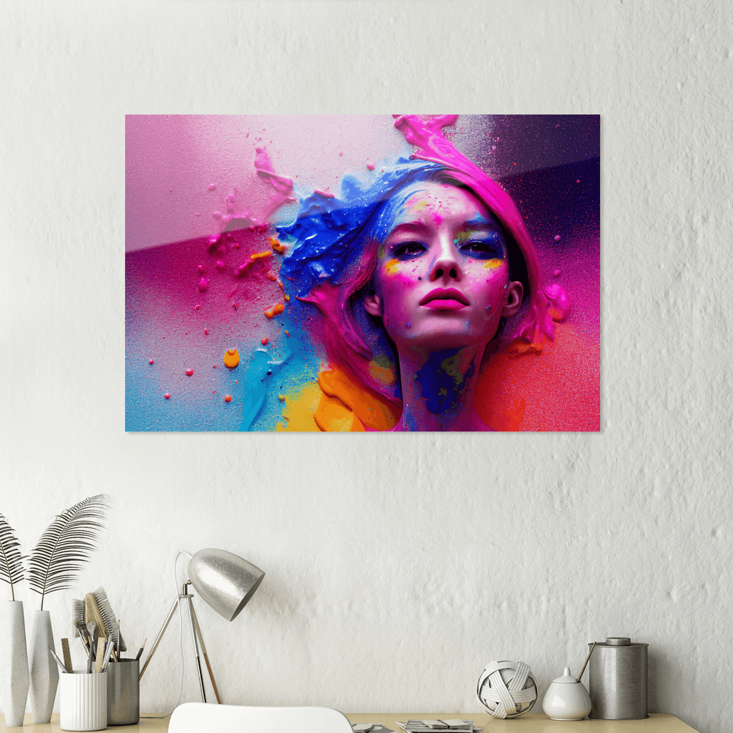Colorful Woman Metall Poster 60x40cm Metallposter JLR Design