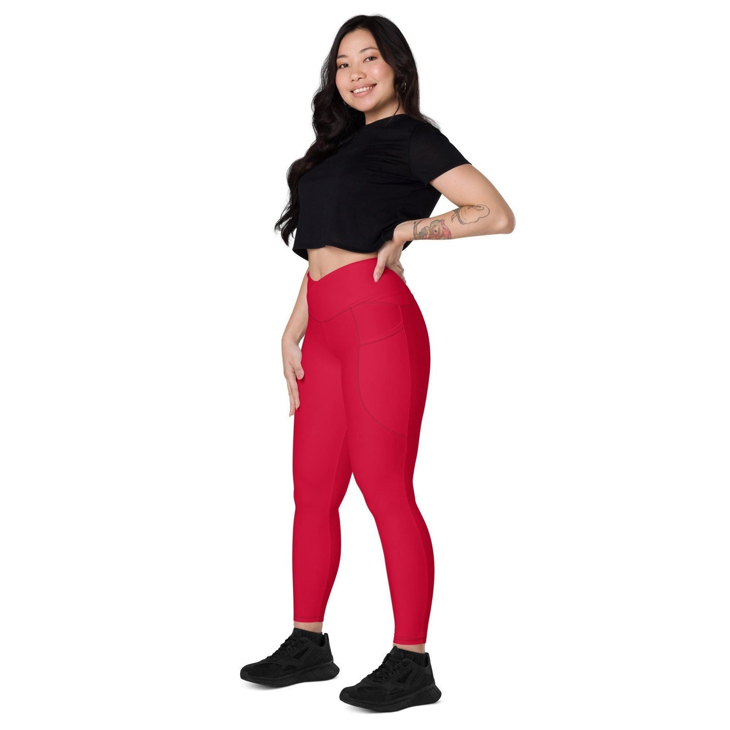 Crimson Damen V-Bund Leggings mit Taschen V-Bund Leggings JLR Design