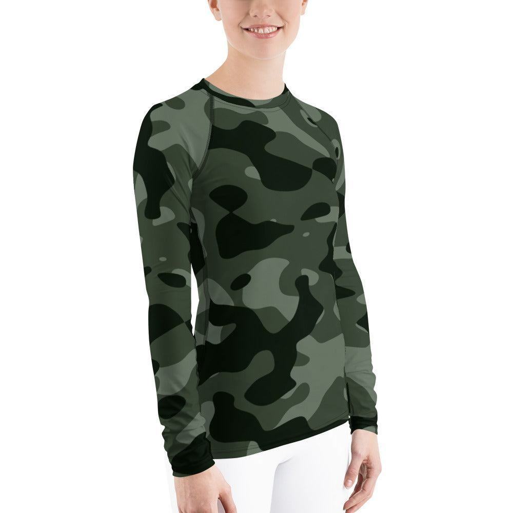 Green Camouflage Damen Rash Guard Rash Guard JLR Design