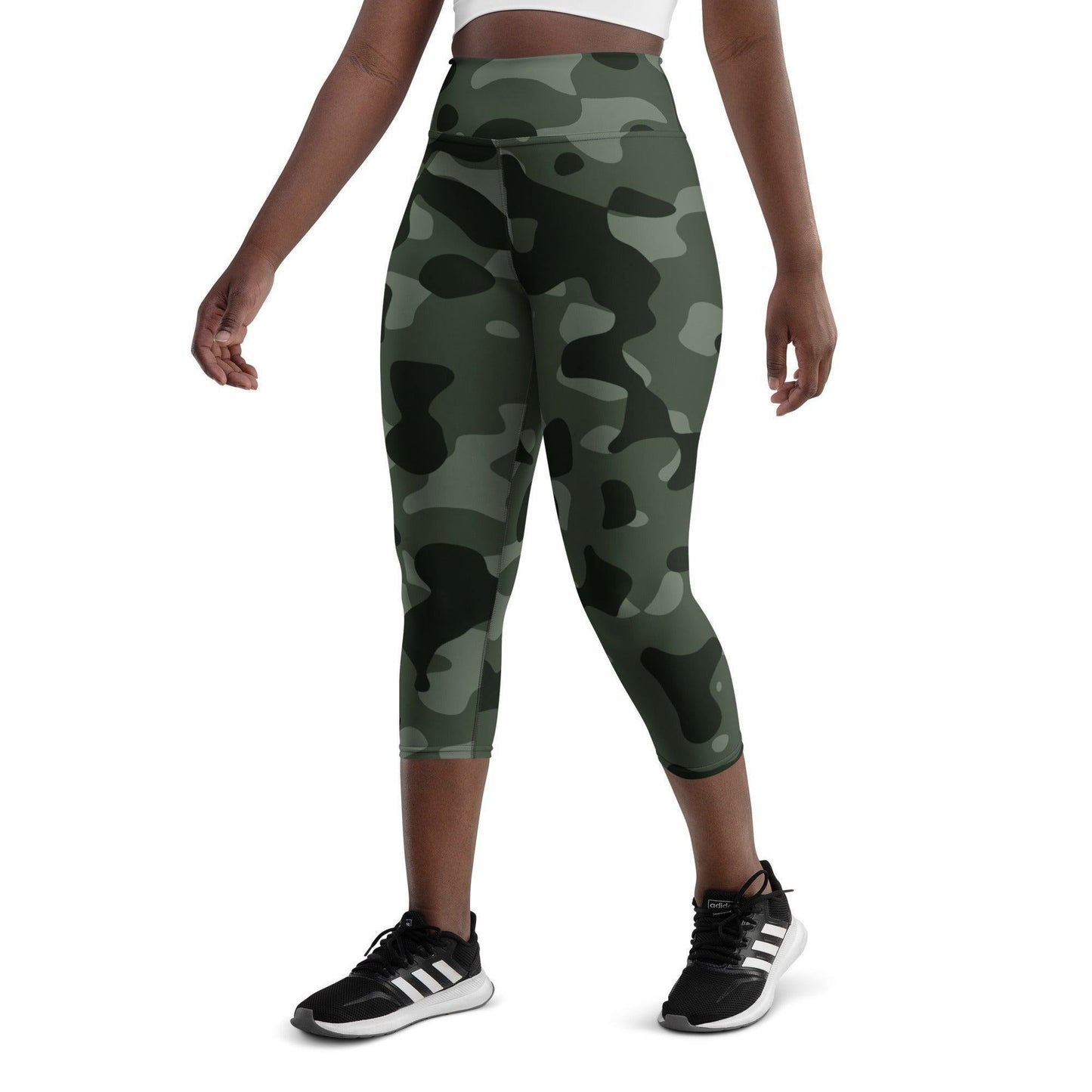 Green Camouflage Damen Yoga Capri Leggings Yoga Capri Leggings JLR Design