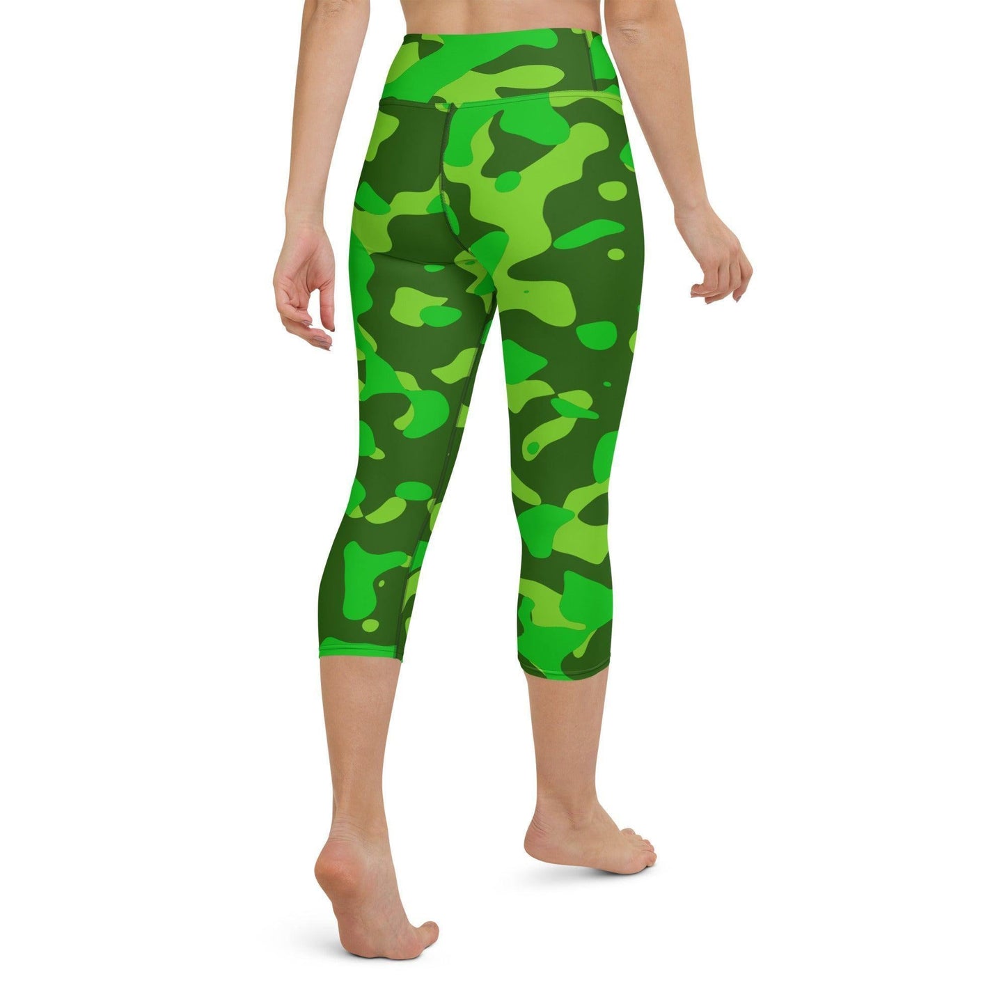 Lime Green Camouflage Damen Yoga Capri Leggings Yoga Capri Leggings JLR Design