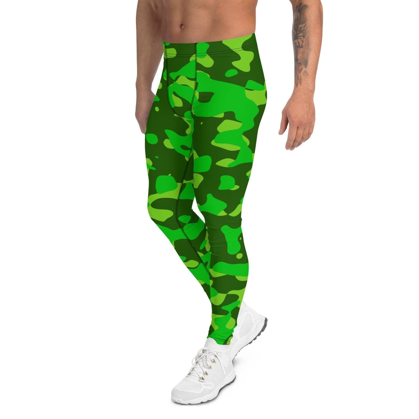 Lime Green Camouflage Herren Leggings Leggings JLR Design