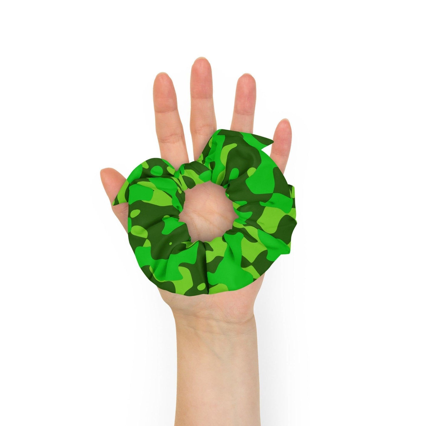 Lime Green Camouflage Scrunchie Scrunchie JLR Design