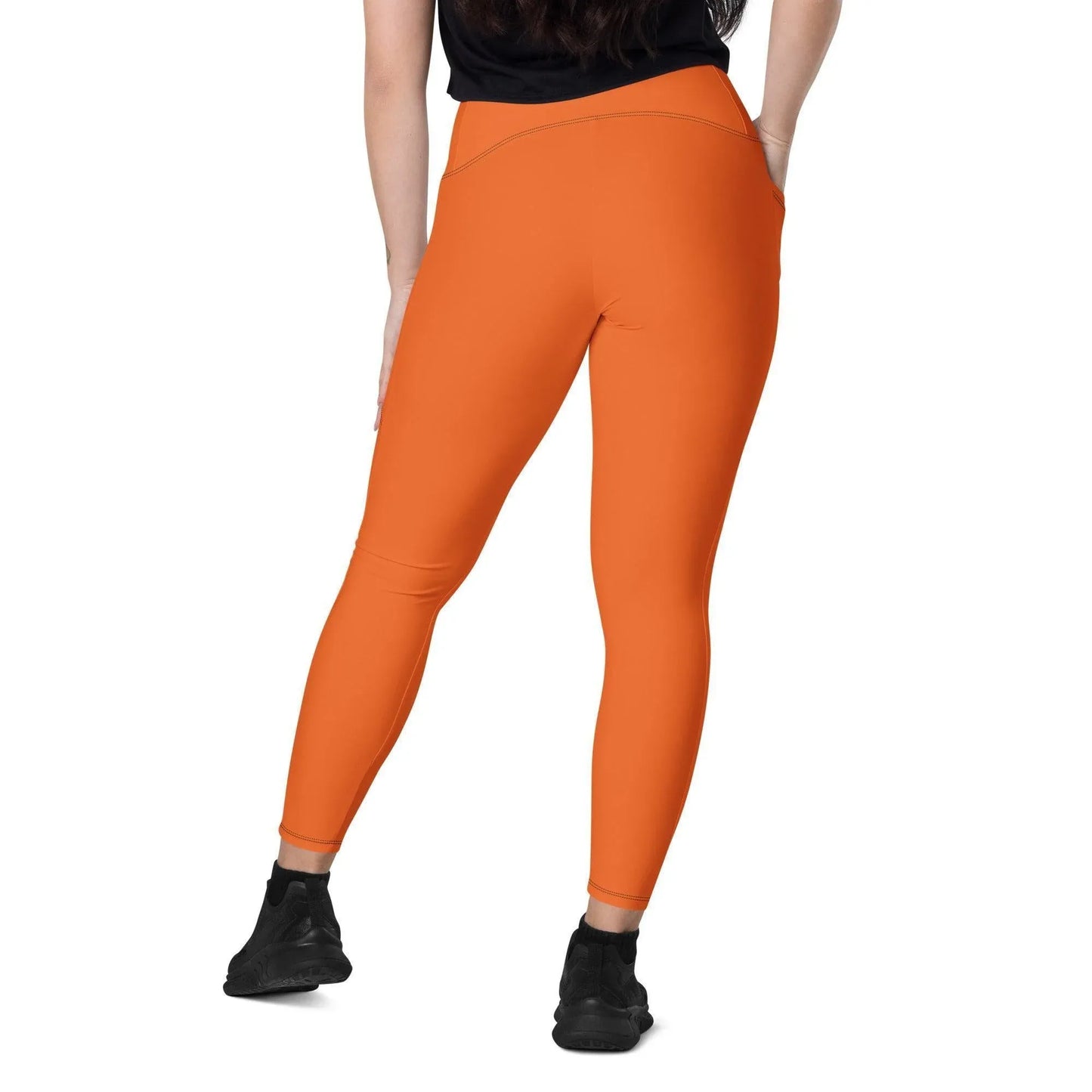 Orange Damen V-Bund Leggings mit Taschen V-Bund Leggings JLR Design