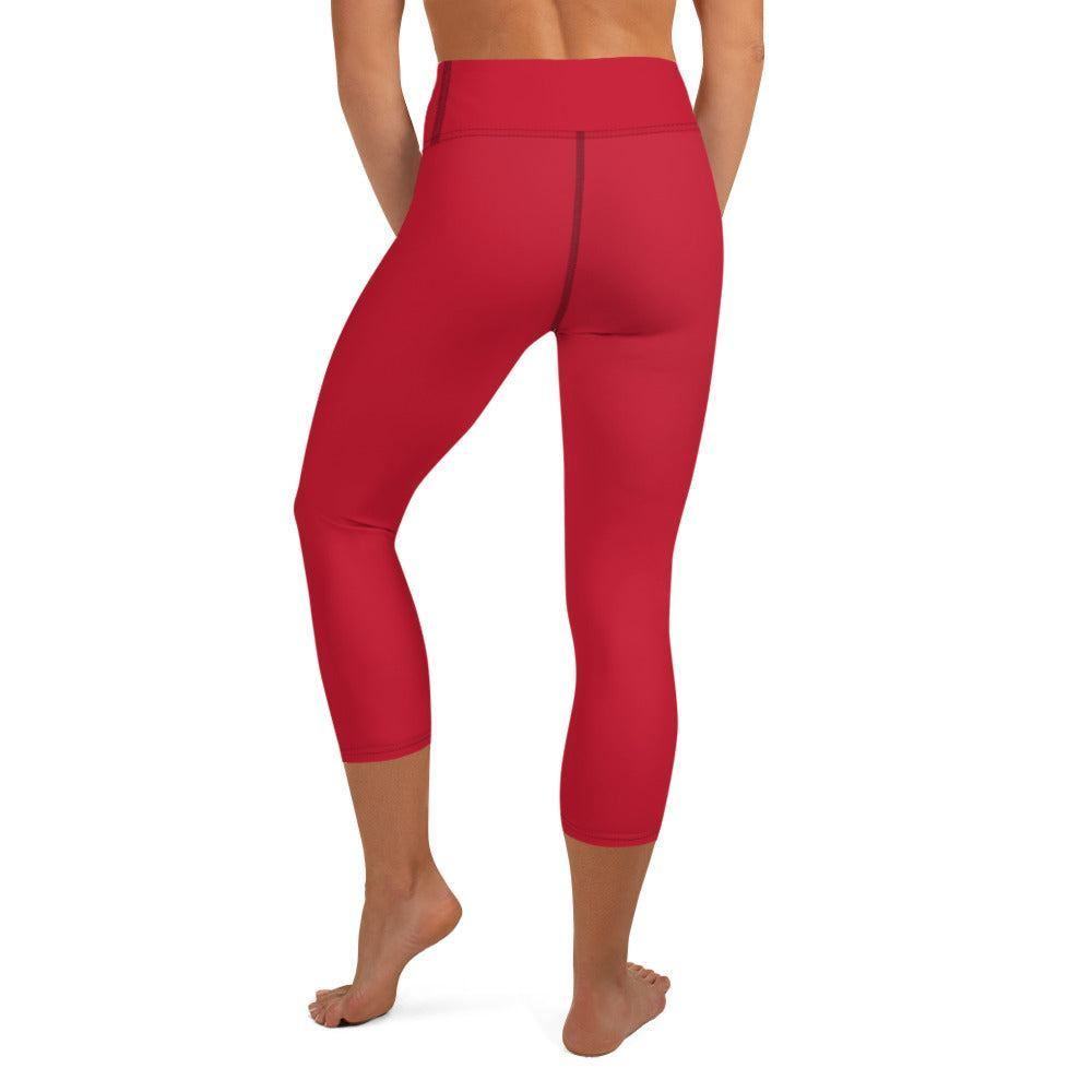Rote Damen Yoga Capri Leggings Yoga Capri Leggings JLR Design