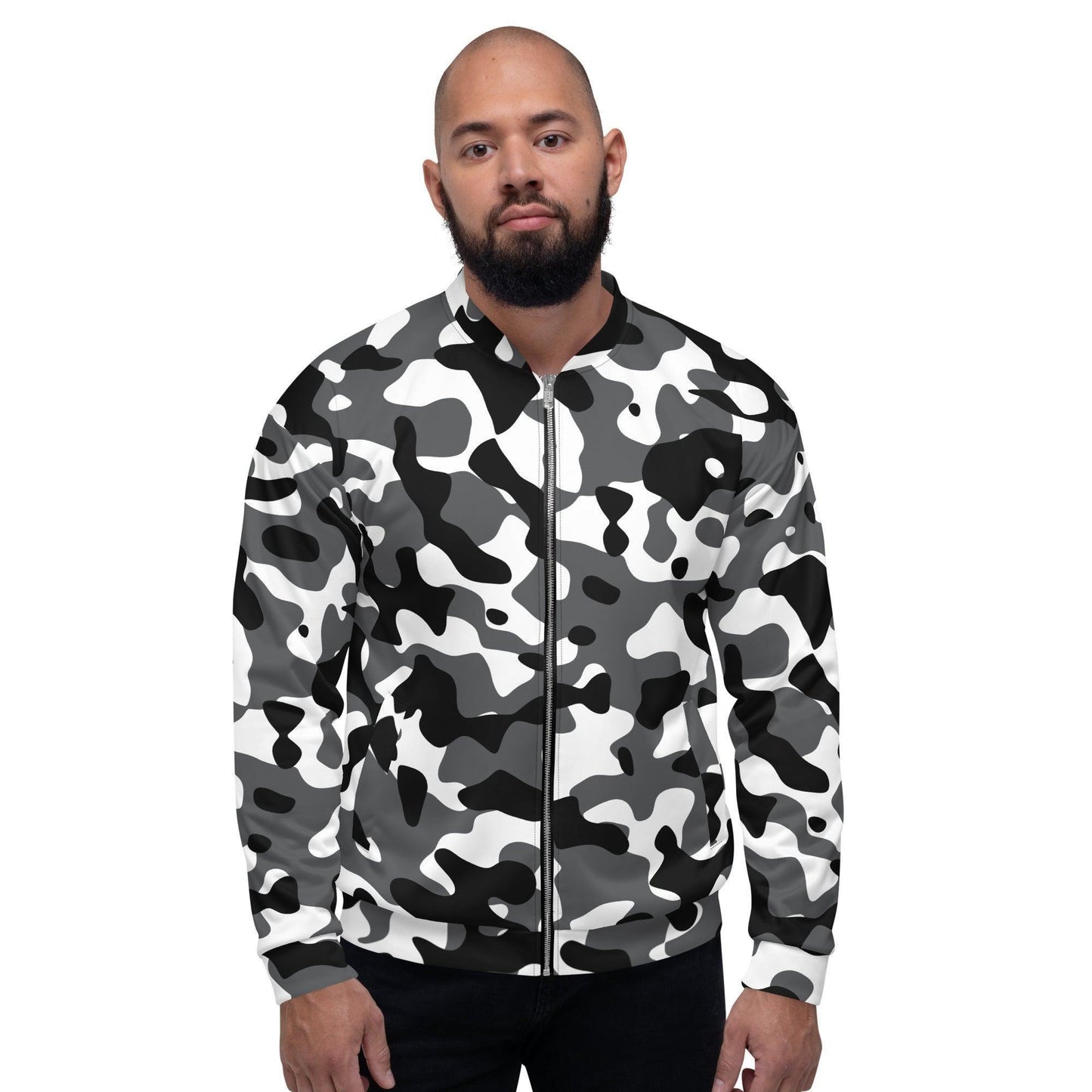 Schwarz Grau Weiss Camouflage Bomberjacke Bomberjacke JLR Design