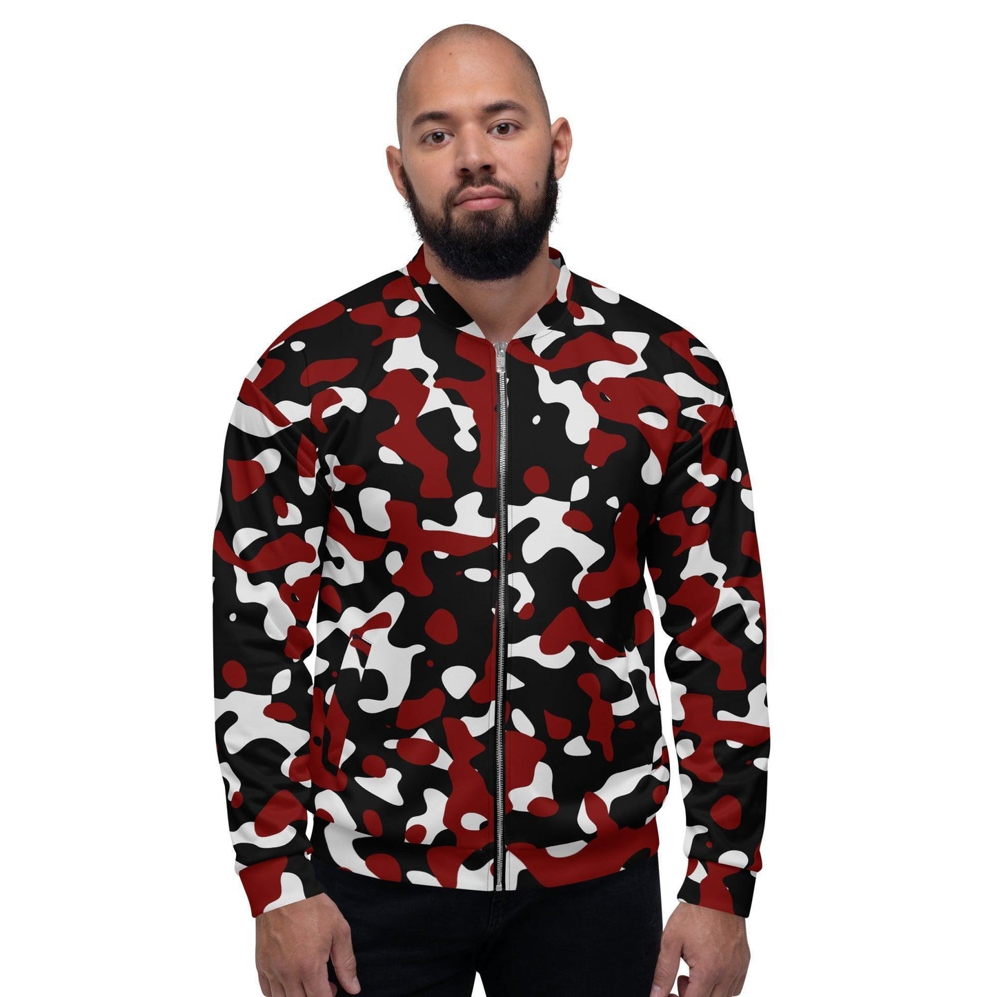 Schwarz Rot Weiss Camouflage Bomberjacke Bomberjacke JLR Design