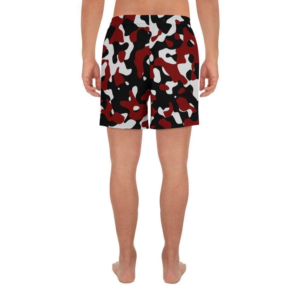 Schwarz Rot Weiß Camouflage Herren Sport Shorts Sport Shorts JLR Design