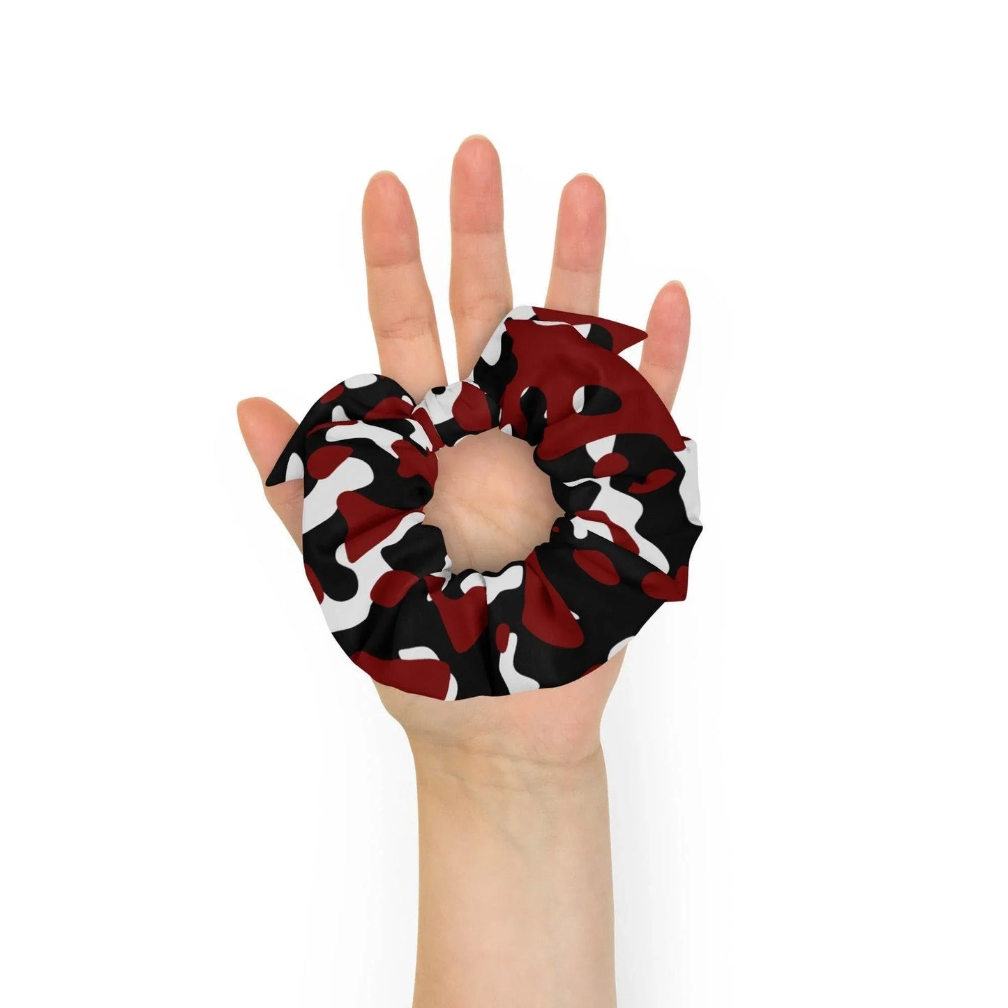 Schwarz Rot Weiss Camouflage Scrunchie Scrunchie JLR Design