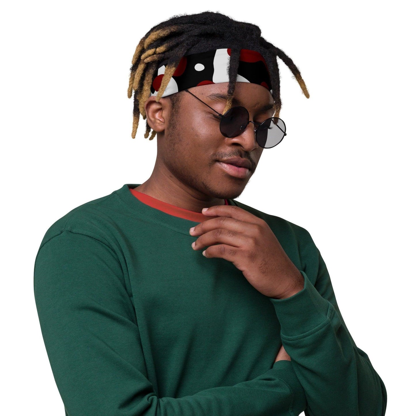 Schwarz Rot Weiss Camouflage Stirnband Stirnband JLR Design