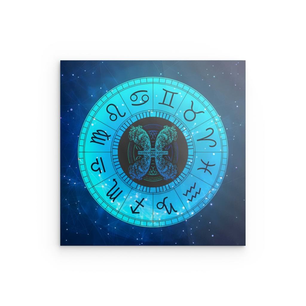 Sternzeichen Fische Metall Poster 20 x 20 cm Metallposter JLR Design