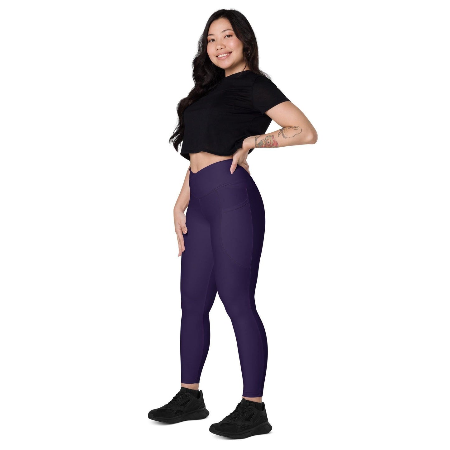 Tolopea Damen V-Bund Leggings mit Taschen V-Bund Leggings JLR Design