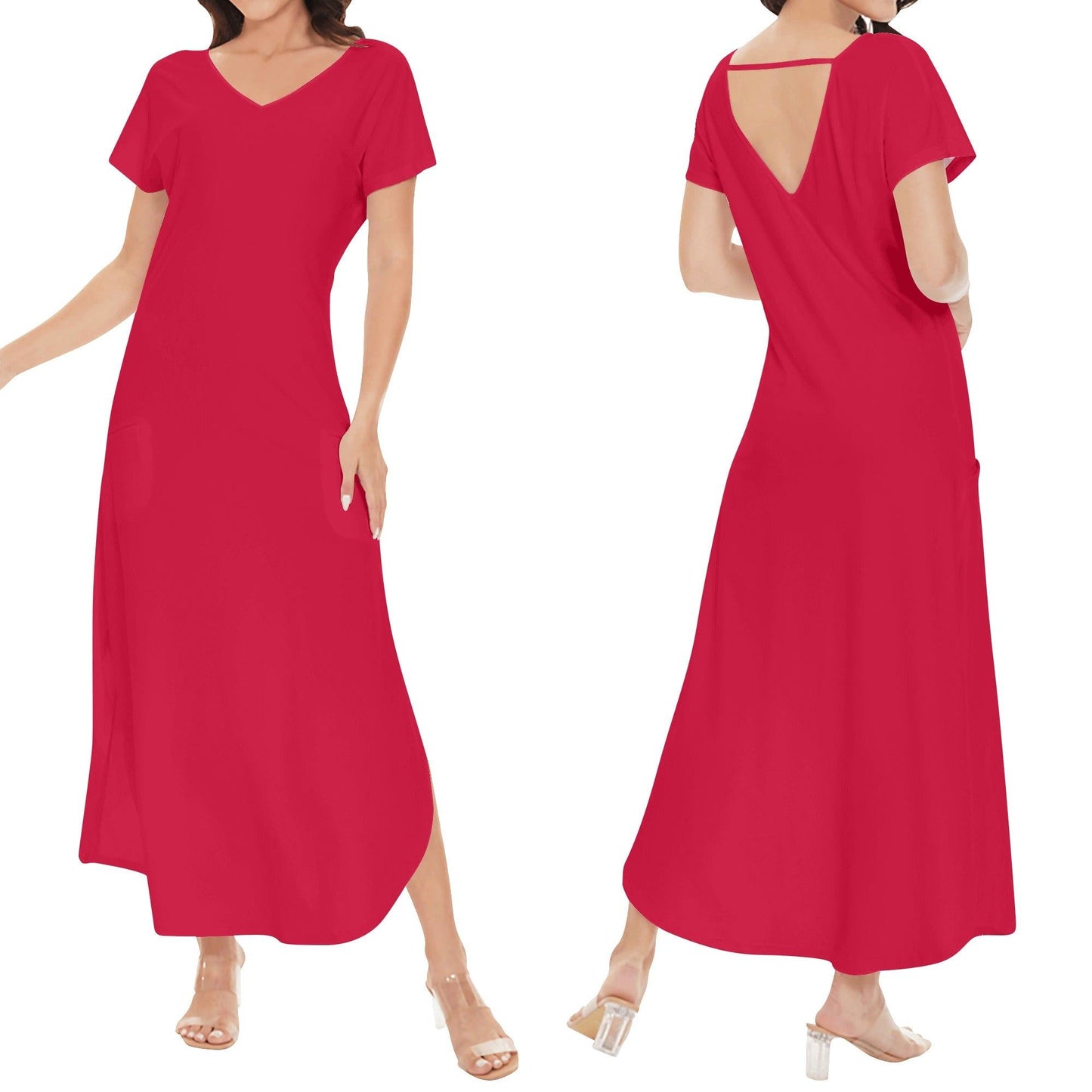 Crimson kurzärmliges drapiertes Kleid drapiertes Kleid 54.99 Crimson, drapiert, kleid, kurzärmlig JLR Design