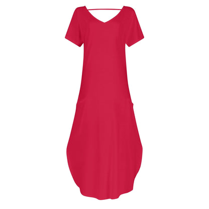 Crimson kurzärmliges drapiertes Kleid drapiertes Kleid 54.99 Crimson, drapiert, kleid, kurzärmlig JLR Design