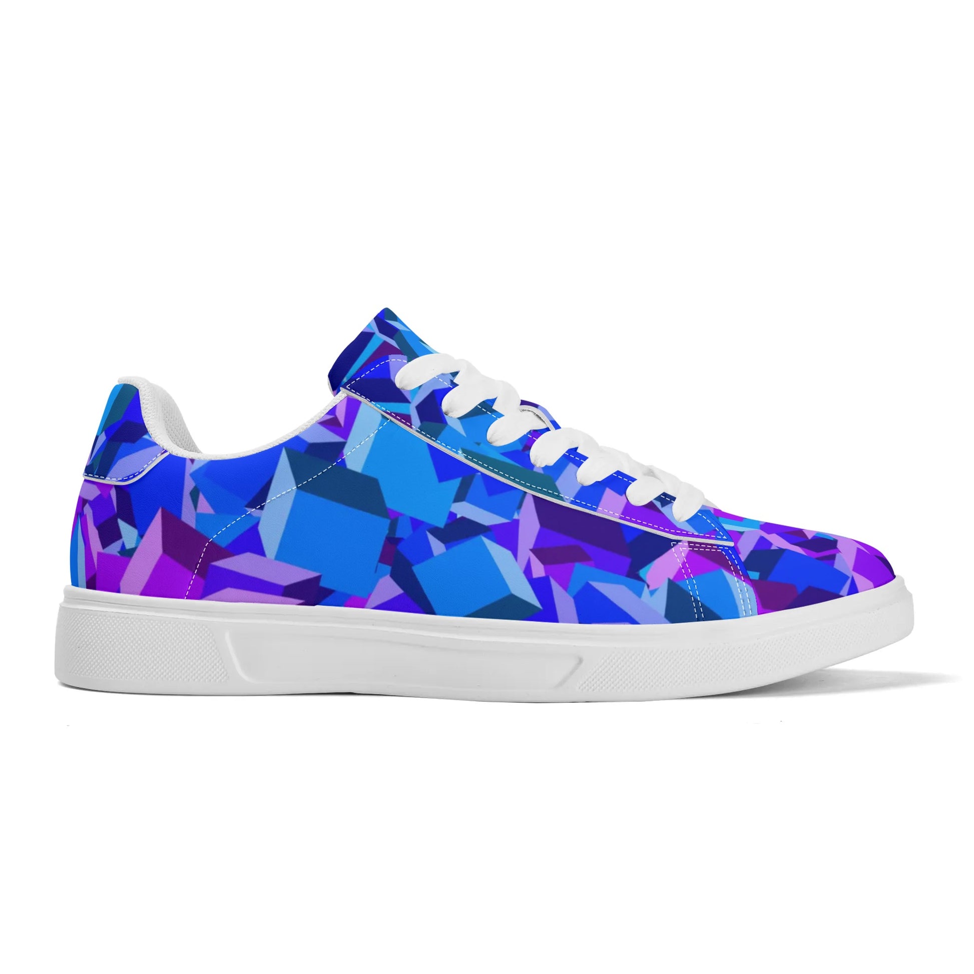 Purple Cube Low Top Leather Sneaker Low Top Sneaker 83.99 cube, Leather, Low, Purple, Sneaker, Top JLR Design