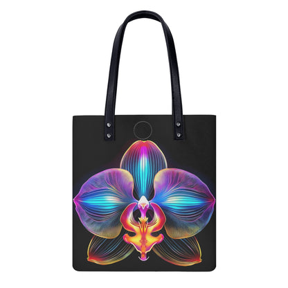 Neon Orchidee PU Leder Handtasche