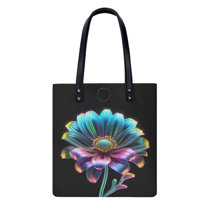 Neon Gänseblümchen PU Leder Handtasche