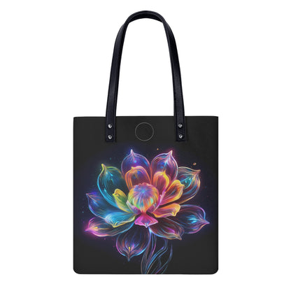 Neon Lotusblume 2 PU Leder Handtasche