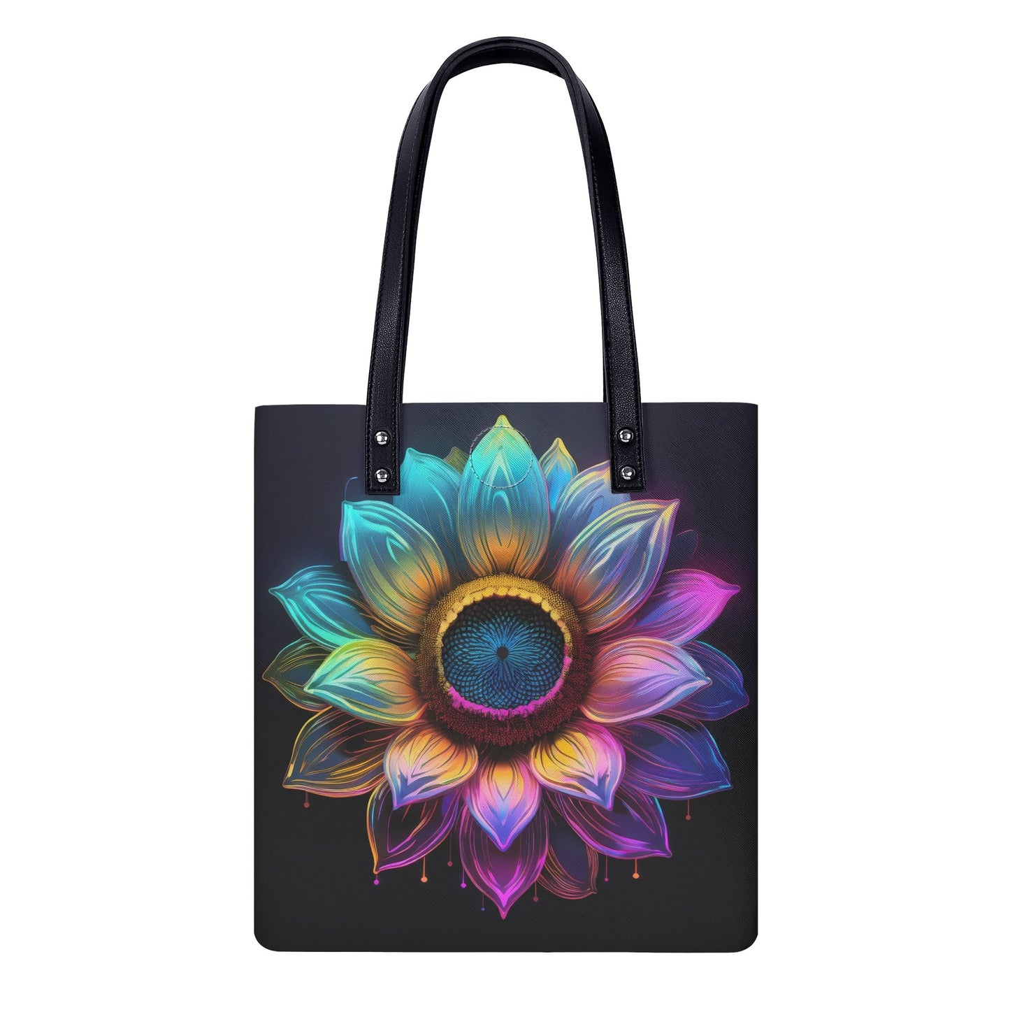 Neon Sonnenblume 2 PU Leder Handtasche