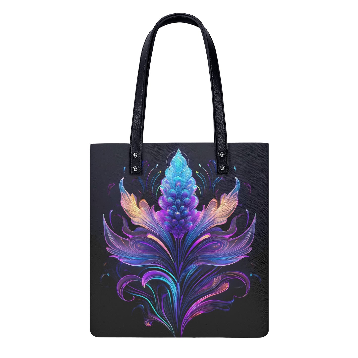 Neon Lavender PU Leder Handtasche