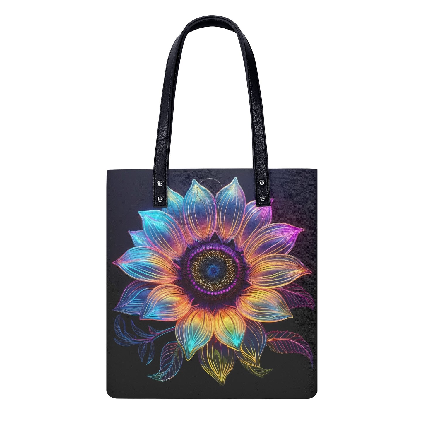 Neon Sonnenblume PU Leder Handtasche