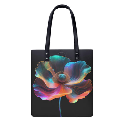 Neon Mohnblume 2 PU Leder Handtasche