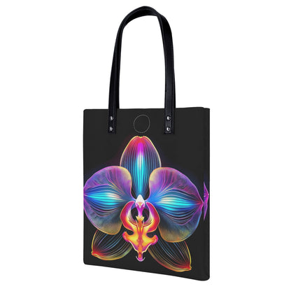 Neon Orchidee PU Leder Handtasche