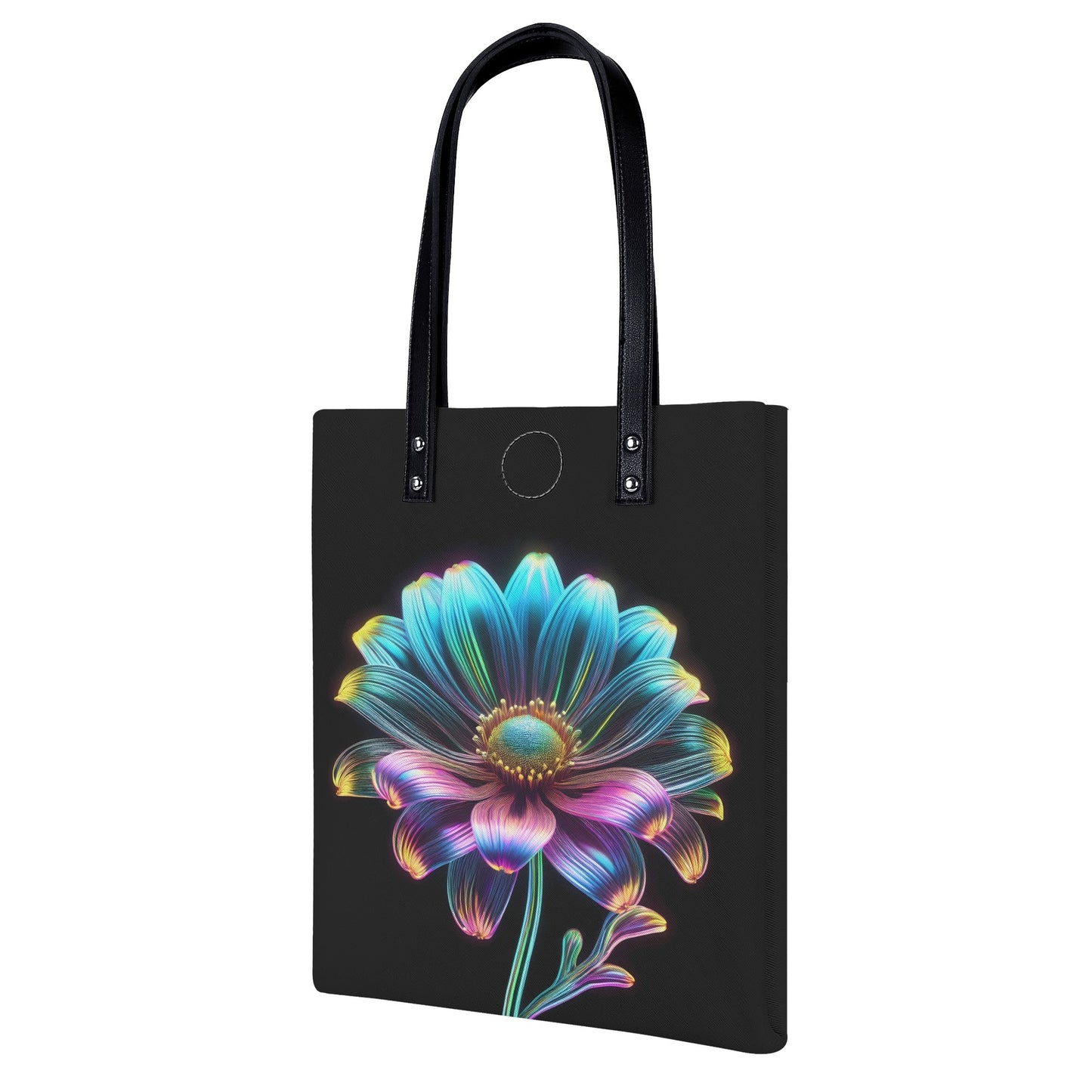 Neon Gänseblümchen PU Leder Handtasche