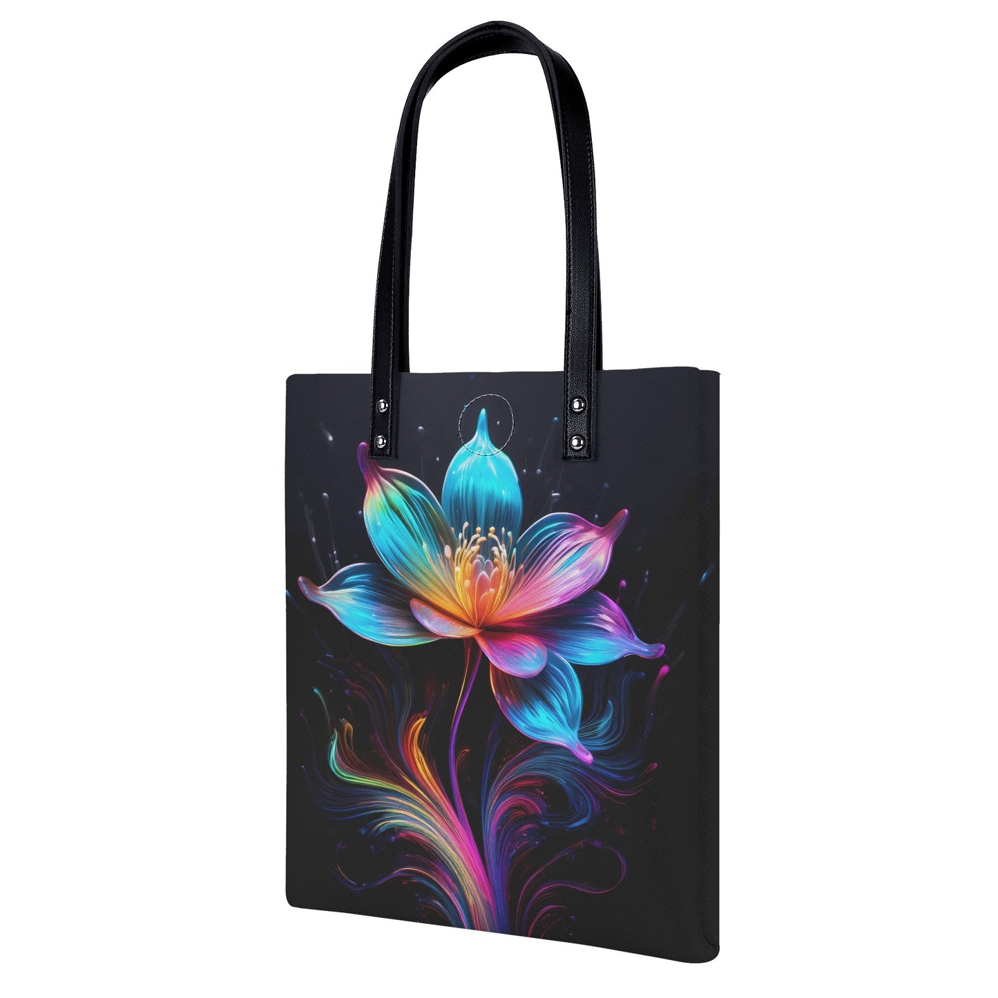 Neon Lotusblume PU Leder Handtasche