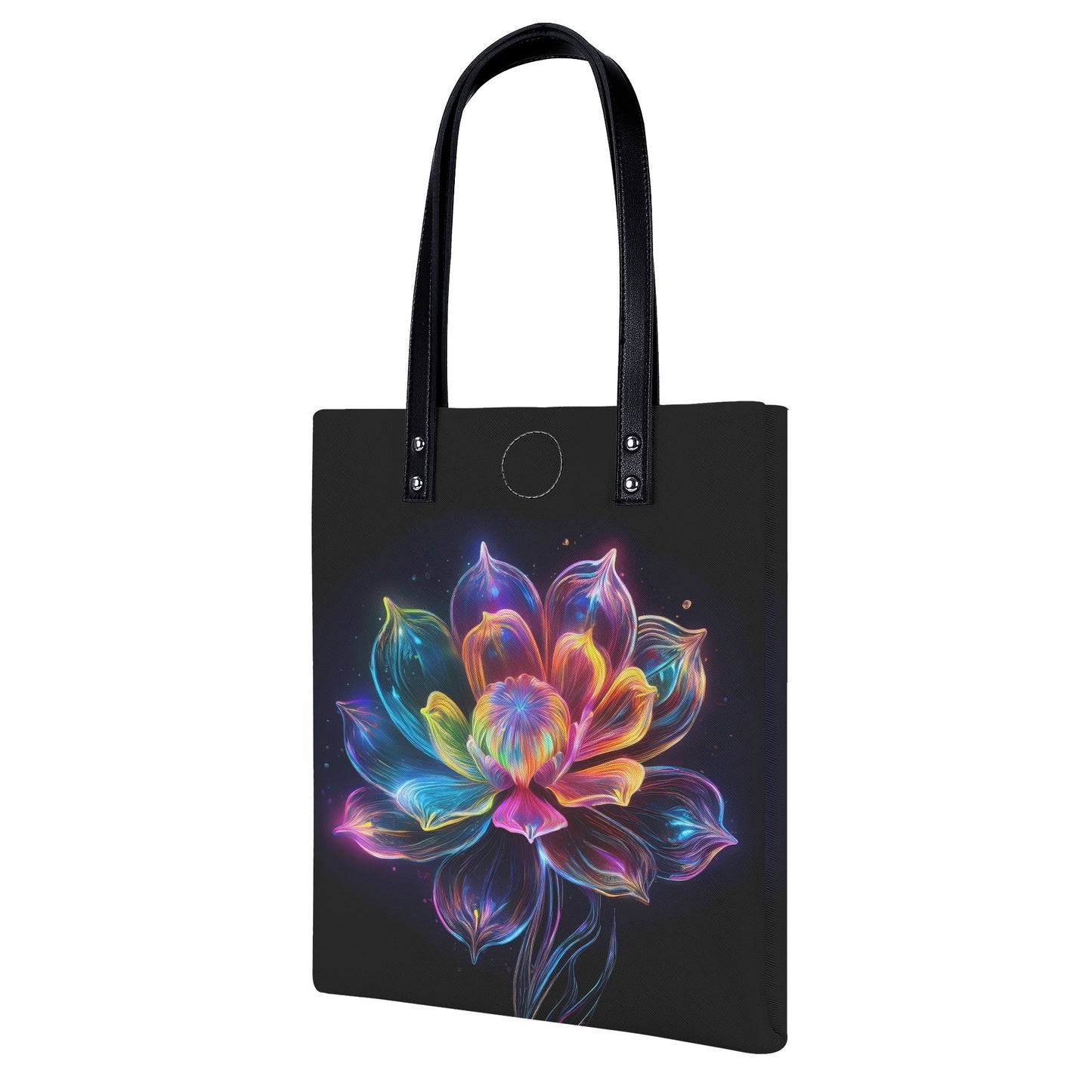 Neon Lotusblume 2 PU Leder Handtasche