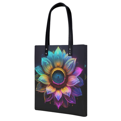 Neon Sonnenblume 2 PU Leder Handtasche