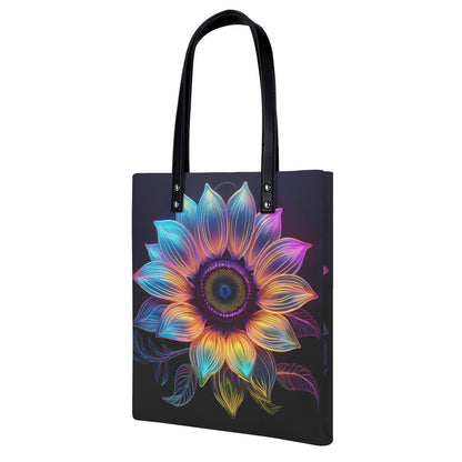 Neon Sonnenblume PU Leder Handtasche