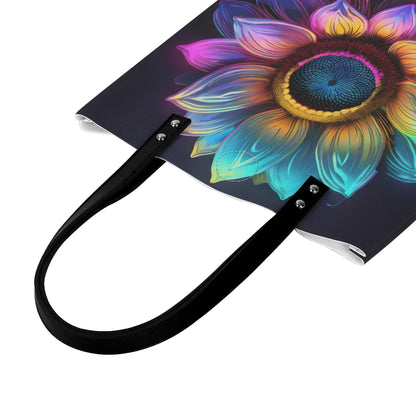 Neon Sonnenblume 2 PU Leder Handtasche