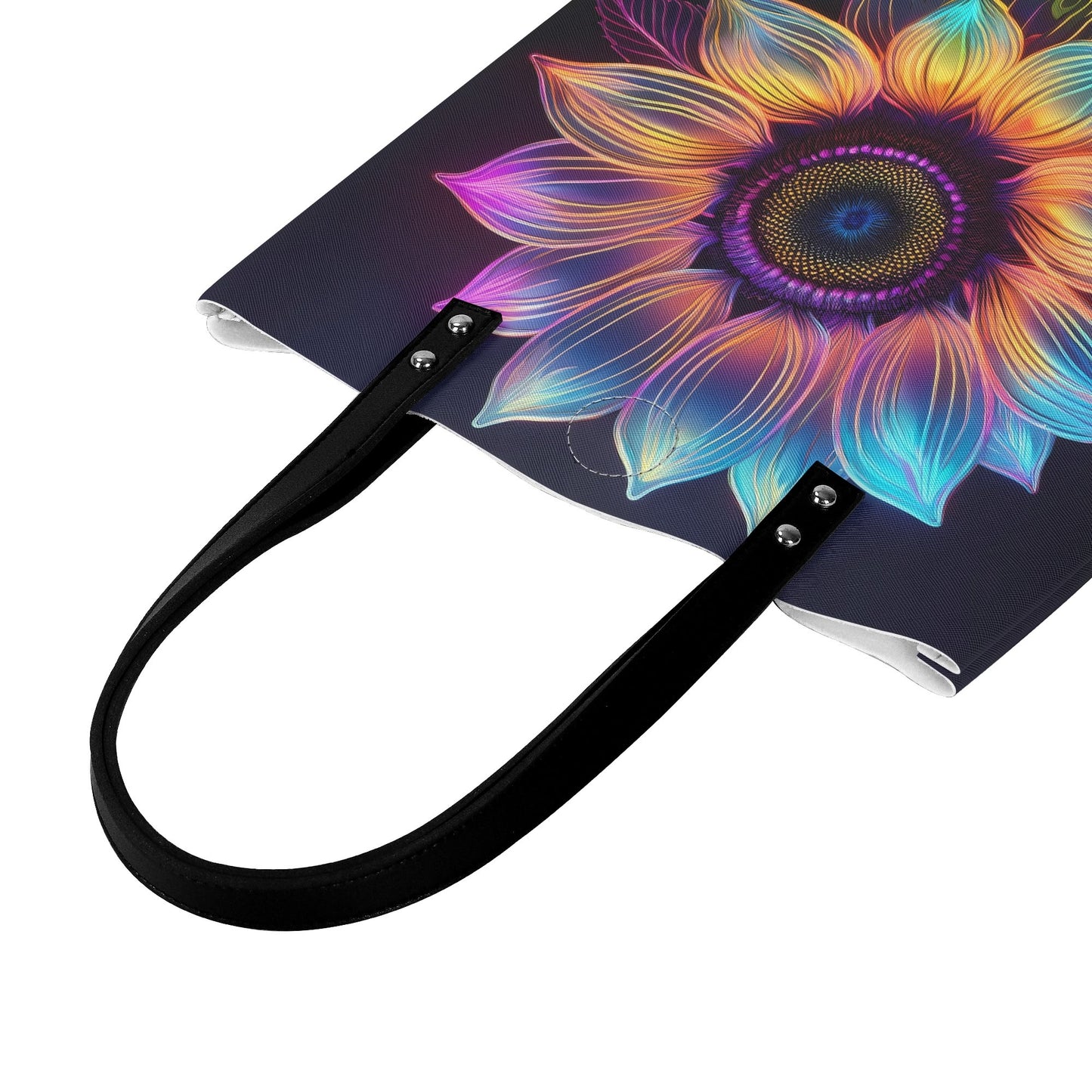 Neon Sonnenblume PU Leder Handtasche