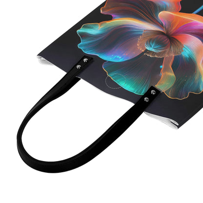 Neon Mohnblume 2 PU Leder Handtasche