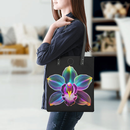 Neon Orchidee 2 PU Leder Handtasche