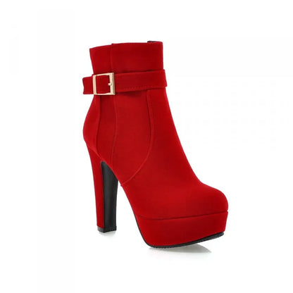 Stylische Damen Winter Heels mit Schnalle & Absatz