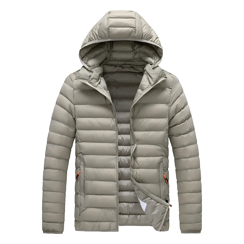 Herren Winterparka – Wasserdicht, Warm, Mit Abnehmbarer Kapuze, Lässige Outdoor-Jacke für Herbst & Winter