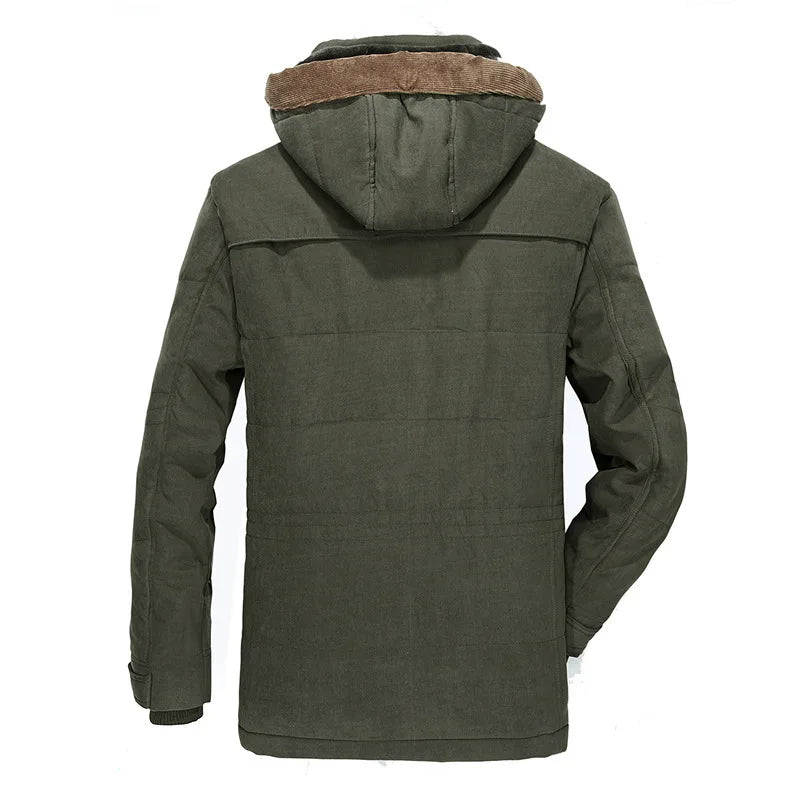 Men's winter jacket - hooded parkas with many pockets, warm & casual