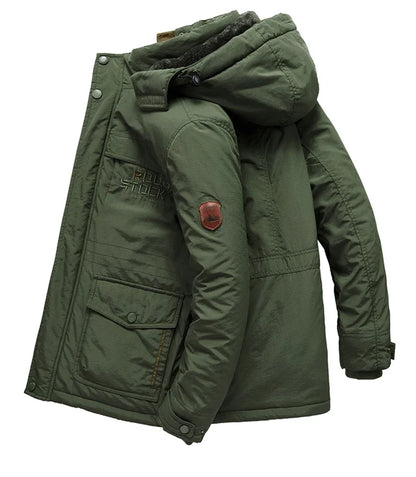 Dicke Winterjacke mit Kapuze & vielen Taschen