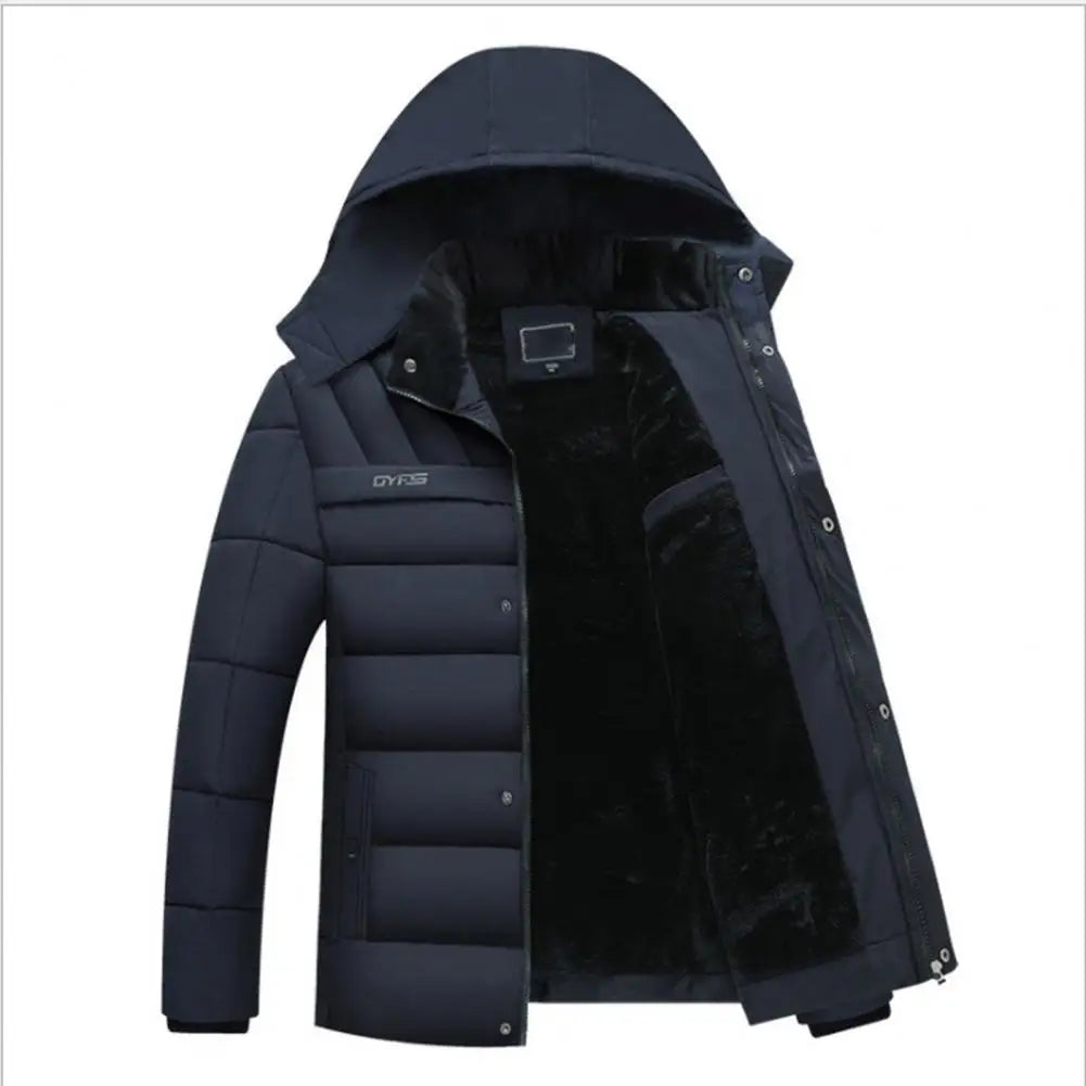 Windproof hooded parka for men