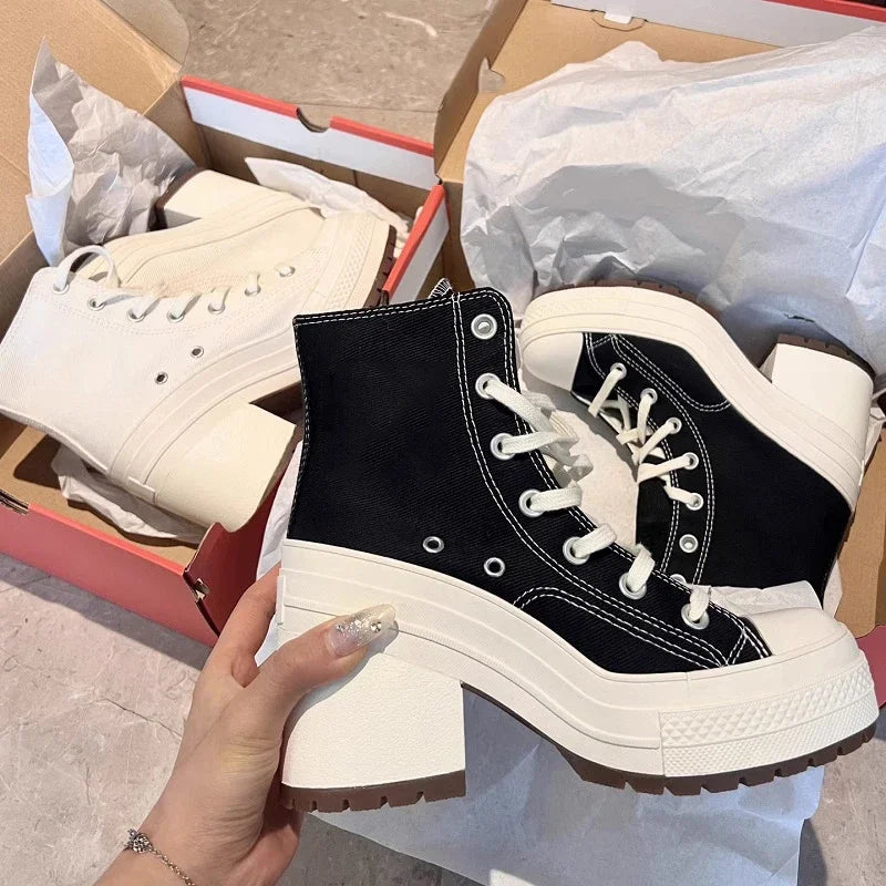 Damen High Top High Heel Sneaker im klassischen Look