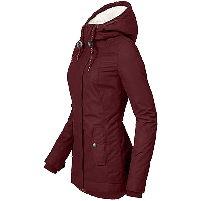 Gefütterter Winterparka mit Kapuze für Damen